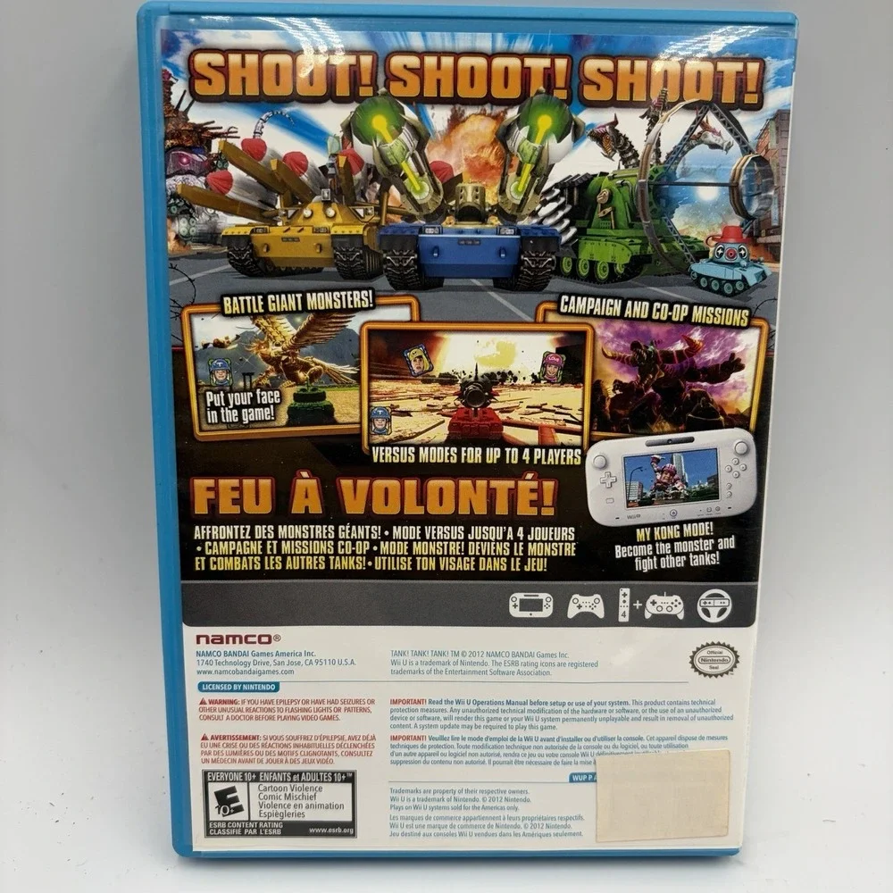 Tank Tank Tank (Nintendo Wii U, 2012) Namco Game Complete CIB Tested & Works!